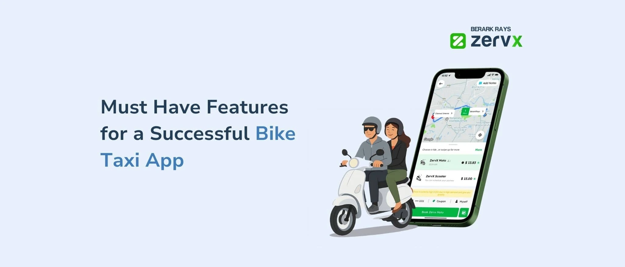 Bike taxi app features